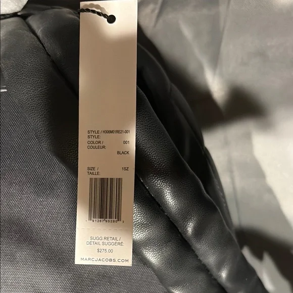 NWT Marc Jacobs Faux Leather Black Quilted Backpack - Picture 3 of 5